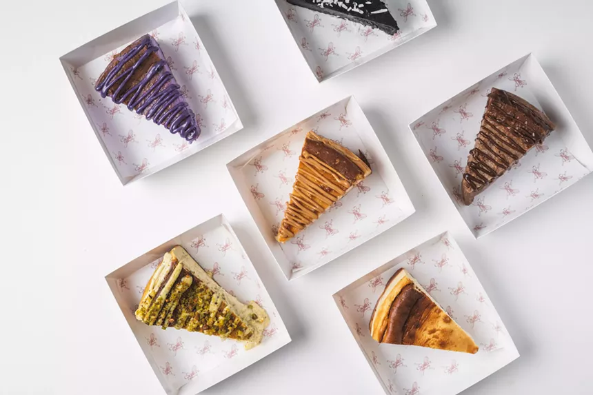 a variety of cheesecake