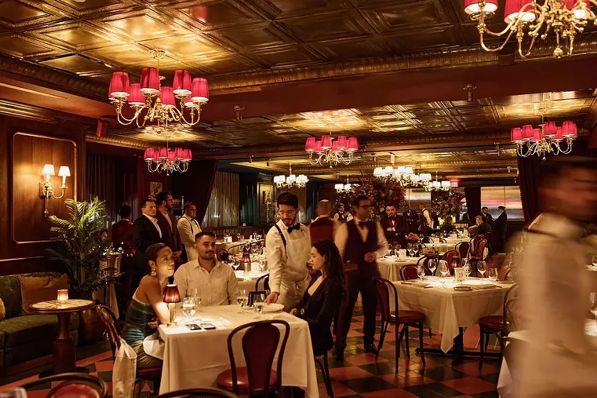 an old school fancy dining room