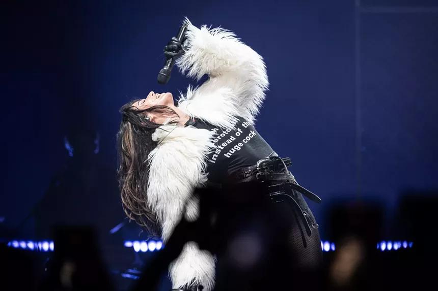 Nathy Peluso performing on stage during the Grasa Tour