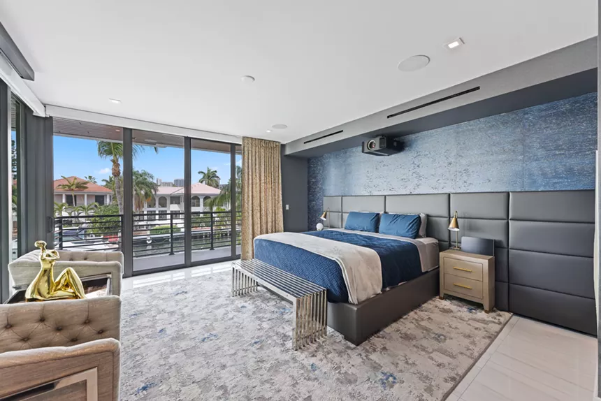 Master bedroom inside Fort Lauderdale mansion