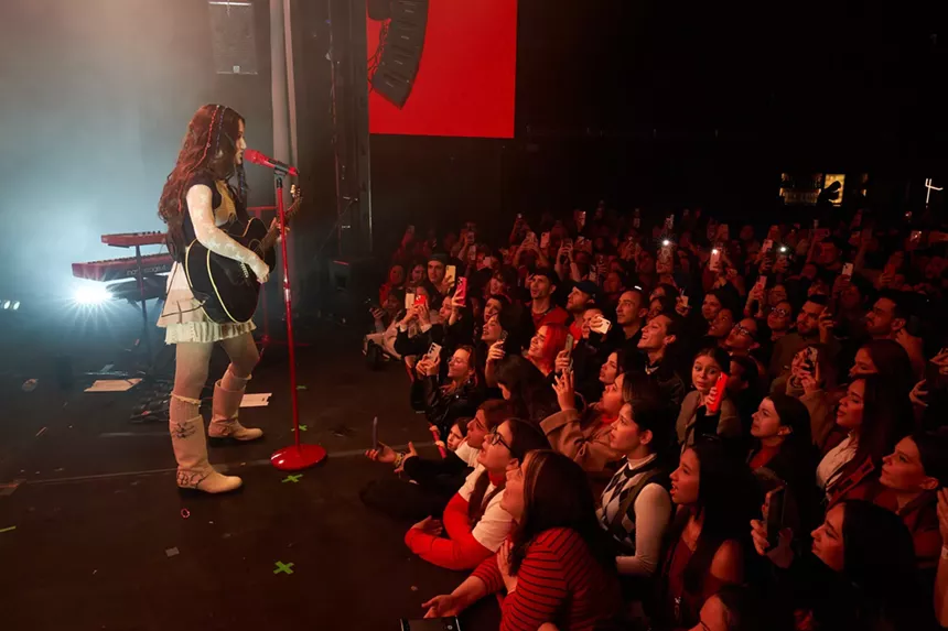 Joaquina on stage at a concert in Spain