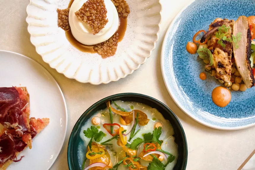 dishes on a table