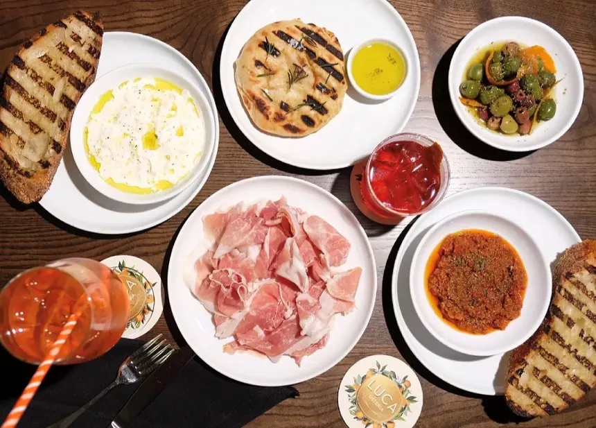 a table with food