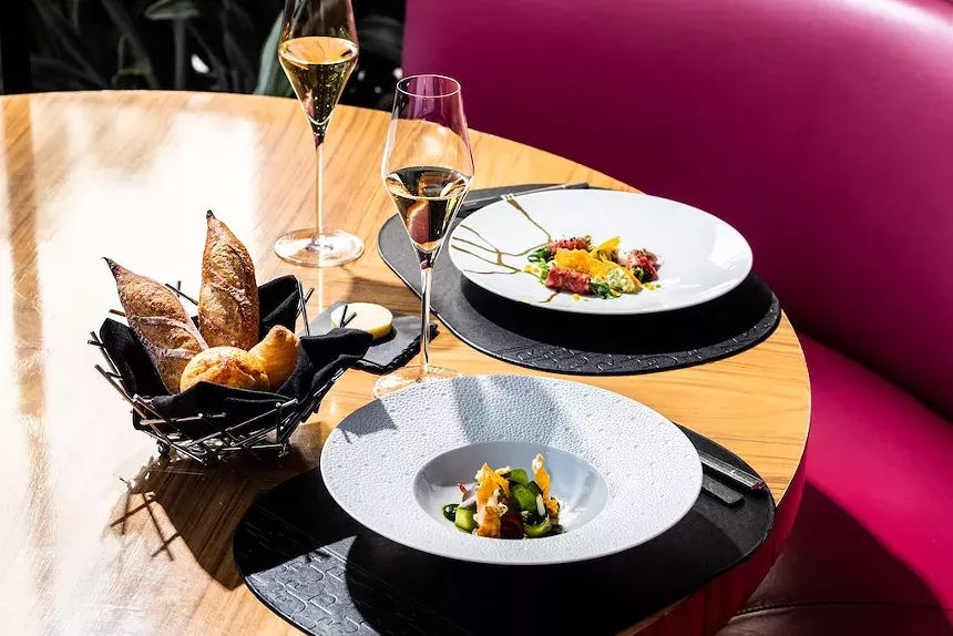 Dishes on plates