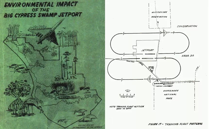 A green and white U.S. Department of the Interior report with an airplane on it
