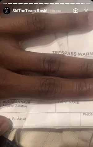 A screenshot of a trespass warning