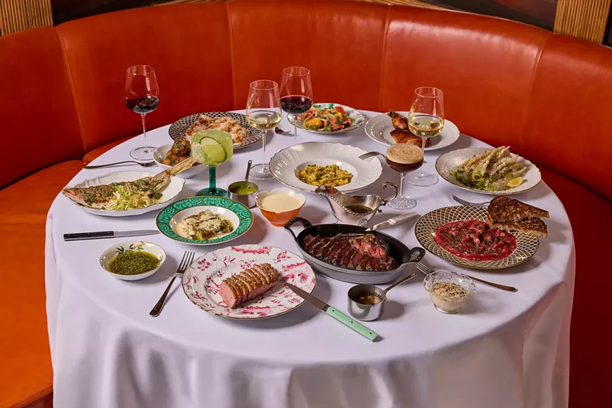 table full of food