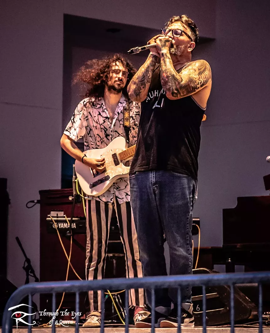 Blues band playing on stage