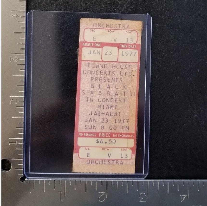 Picture of an old concert ticket
