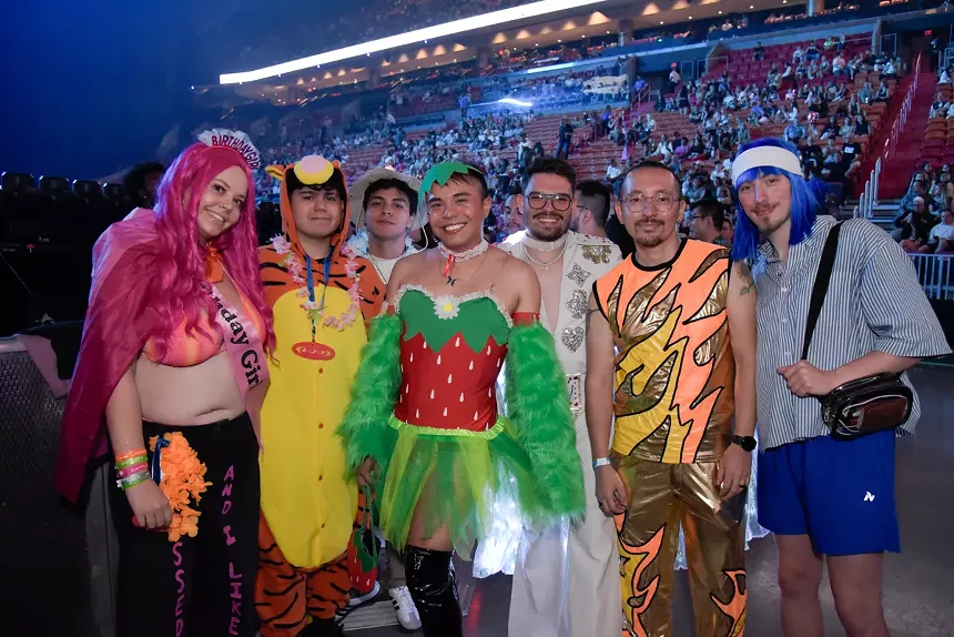 a group of fans at a Katy Perry concert