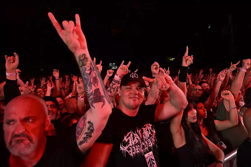 Fans at a heavy metal show.