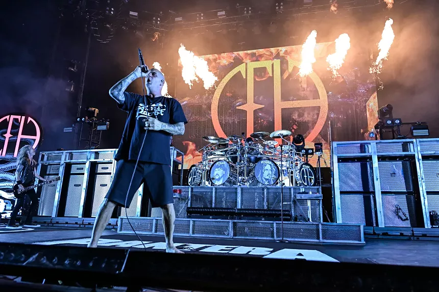 Pantera singer on stage in West Palm - Beach.