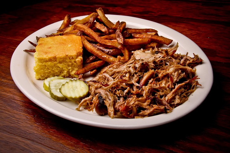 Pulled pork with Brother Jimmy's Carolina barbecue sauce. - PHOTO COURTESY OF BROTHER JIMMY'S BBQ