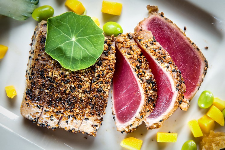Pan-seared ahi tuna sashimi at Coco Asian Bistro. - COURTESY OF COCO ASIAN BISTRO