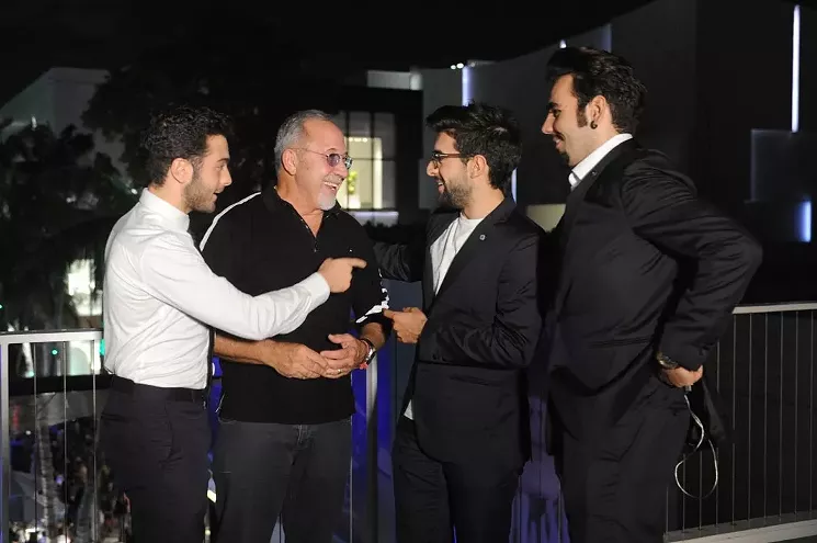 Gianluca Ginoble of Il Volo; Emilio Estefan; and Piero Barone and Ignazio Boschetto of Il Volo - WORLD RED EYE