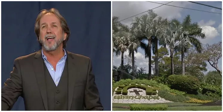 Bob Coy founded Calvary Chapel Fort Lauderdale and turned it into a 25,000-member powerhouse before resigning in disgrace. - PHOTOS: SCREENCAP VIA YOUTUBE/GOOGLE STREET VIEW