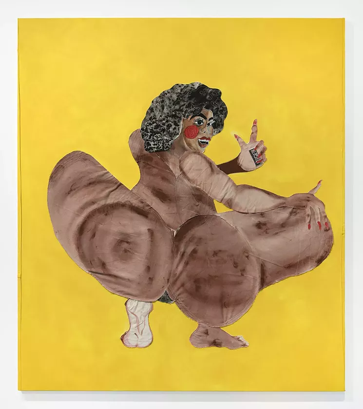 Milk Chocolate (2017): Gouache, acrylic, flashe, fabric, and painted canvas on canvas. - COURTESY OF THIERRY GOLDBERG GALLERY