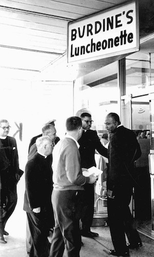 Clergymen and activists staged demonstration of civil disobedience at Burdines and other downtown Miami businesses during the civil rights movement. - STATE ARCHIVES OF FLORIDA