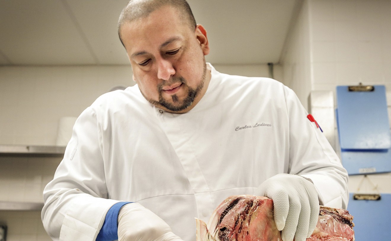 Carlos Ladines heads the Fontainebleau's  dry-aging program. See more photos inside StripSteak's dry-aging room at the Fontainebleau here.