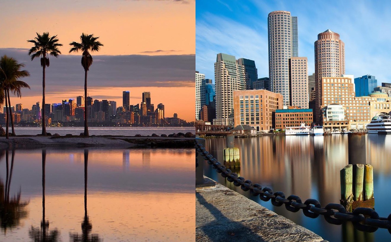 Miami (left) has surpassed Boston (right) as the third most expensive U.S. city for renters.