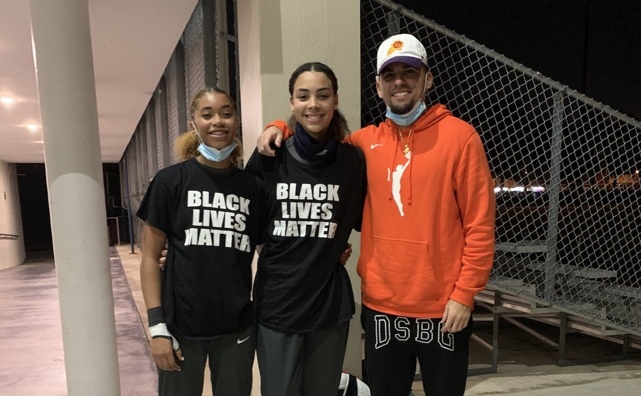 American Heritage students Khadee Hession and Jordana Codio wear t-shirts in support of the Black Lives Matter movement.
