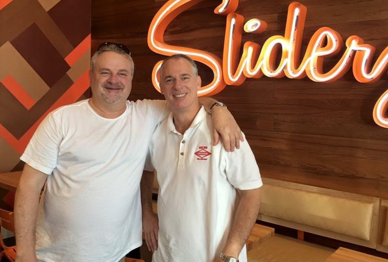 Restaurateur Steven Haas and Michael Clements (right)