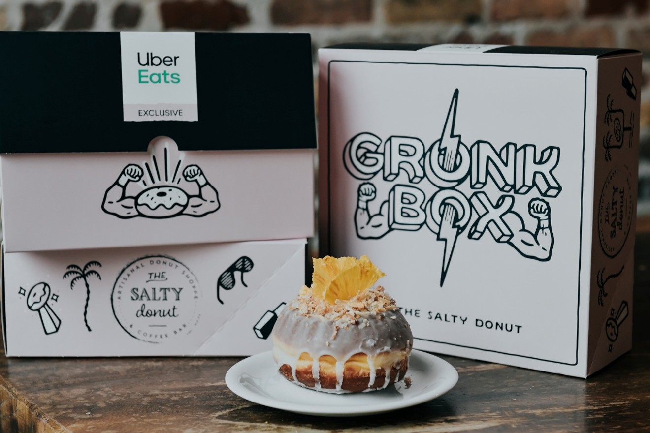 The limited-edition Uber Eats x Gronk Box.