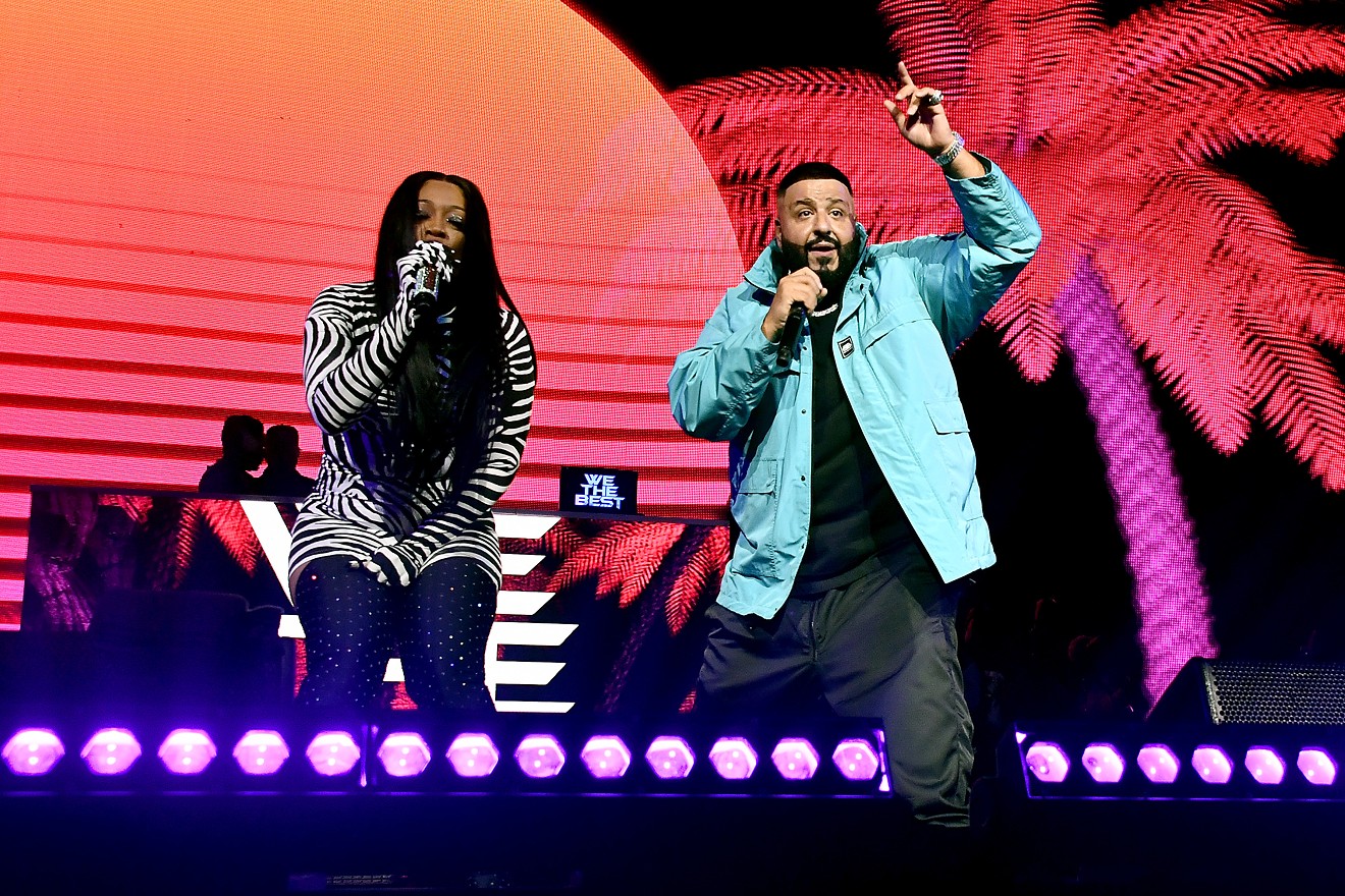 Longtime Miami rapper Trina was one of the guests during DJ Khaled's headlining performance at the EA Sports Bowl.