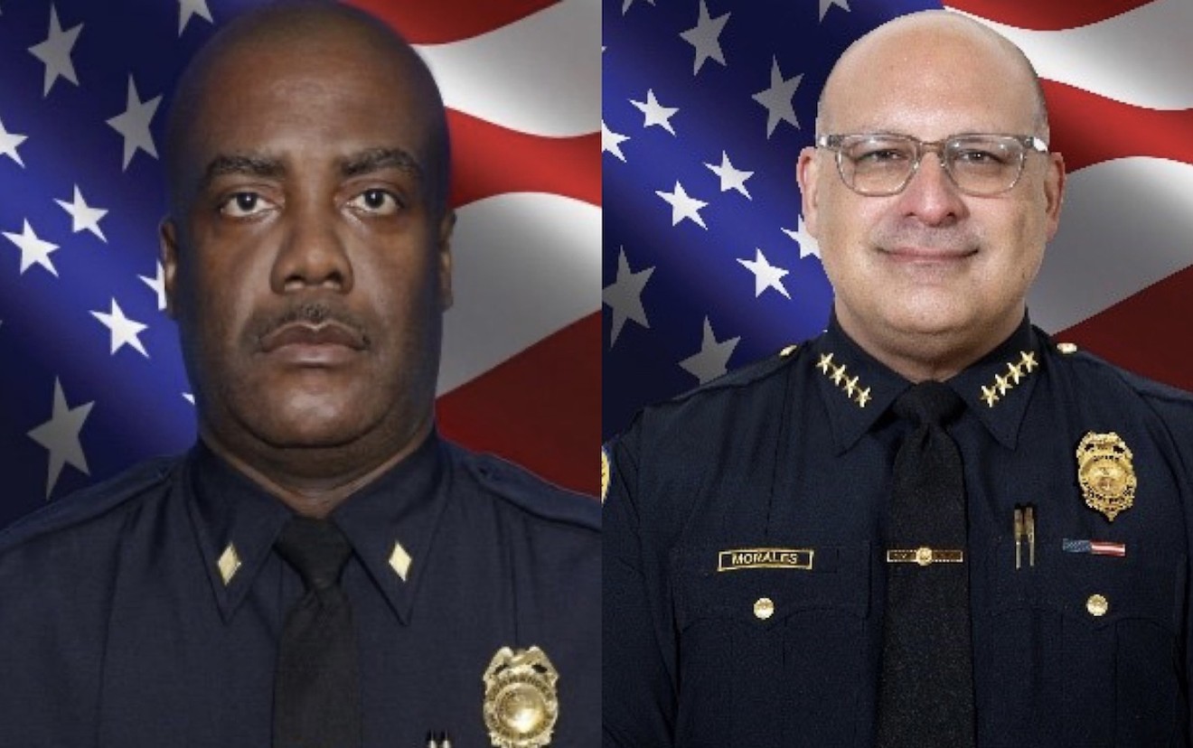 Officers Brandon Lanier (pictured left) and Wanda Jean Baptiste claim that Miami Police Chief Manuel Morales (right) retaliated against them after they called him out for interfering in internal affairs investigations.