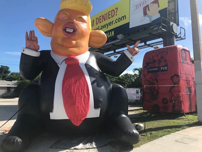 Giant Inflatable Trump Rat Comes To Churchills Pub Miami Miami New Times