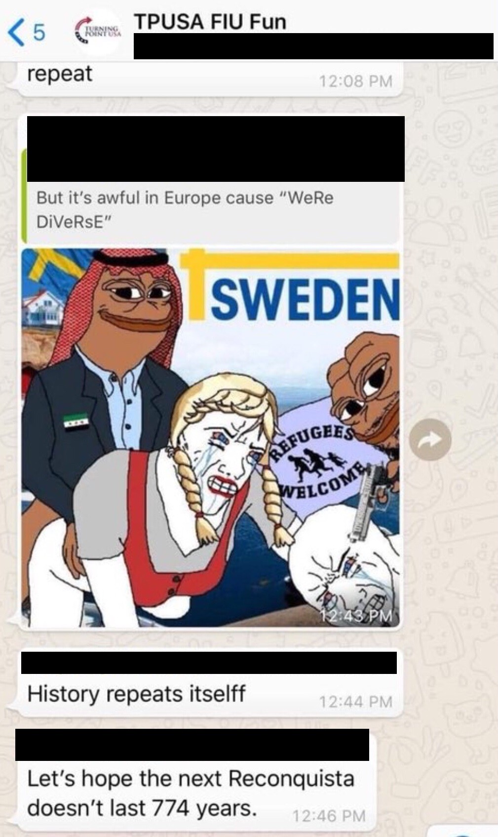Refugee welcome porn meme