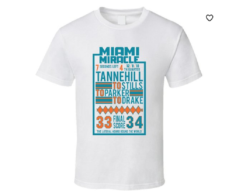 There's a 'Miami Miracle' shirt available for Dolphins fans