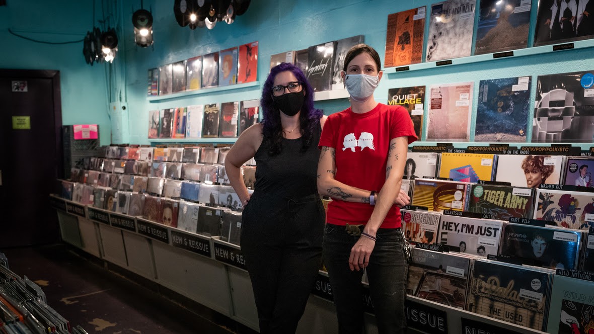 Lauren "Lolo" Reskin (left) and Emile Milgrim of Sweat Records
