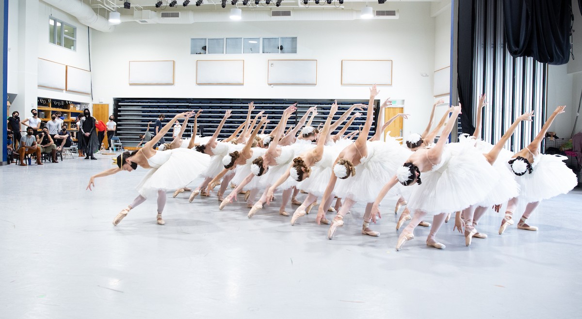 Miami City Ballet's dancers rehearsing for Swan Lake.