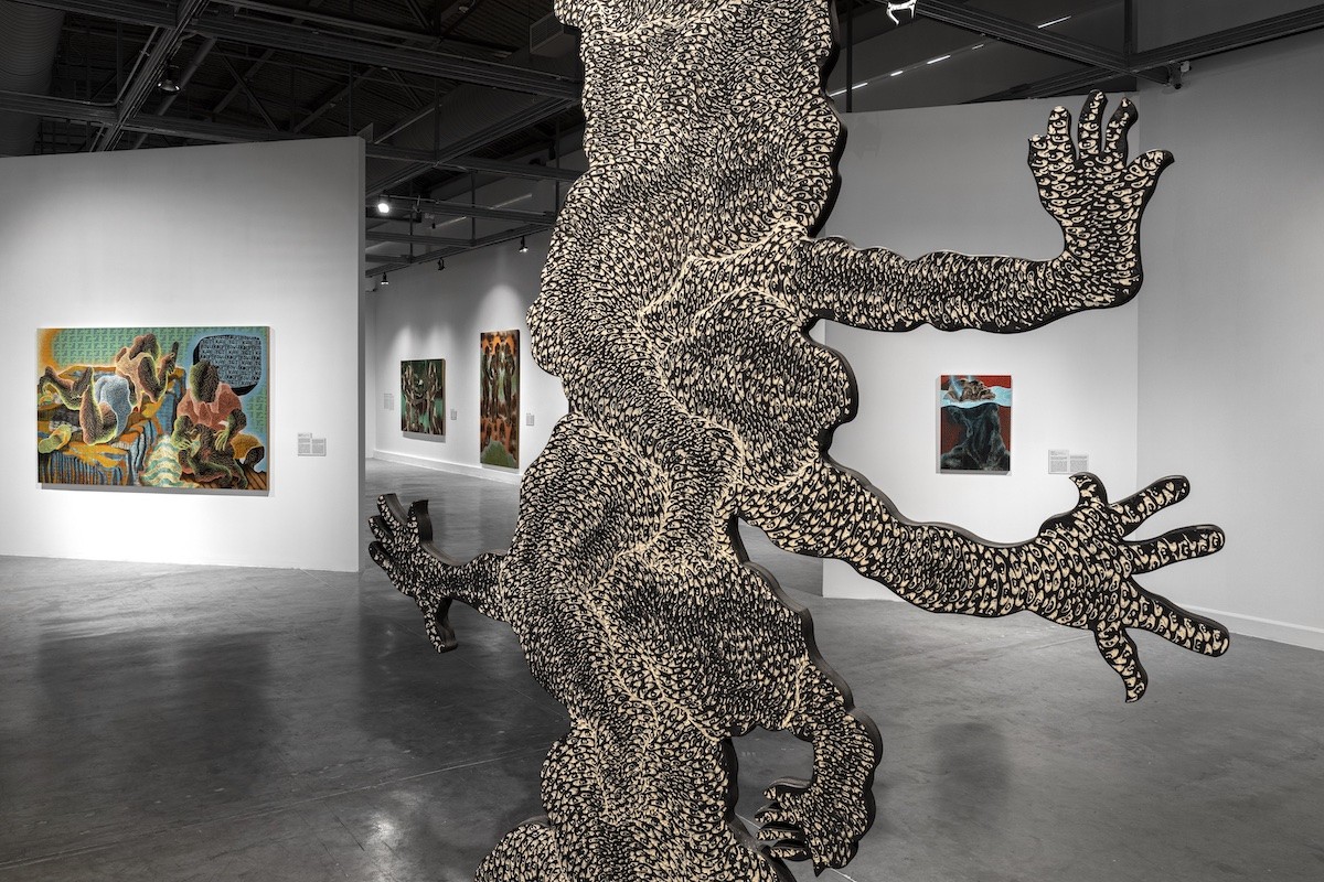 Installation view of Didier William's "Nou Kite Tout Sa Dèyè" at the Museum of Contemporary Art, North Miami