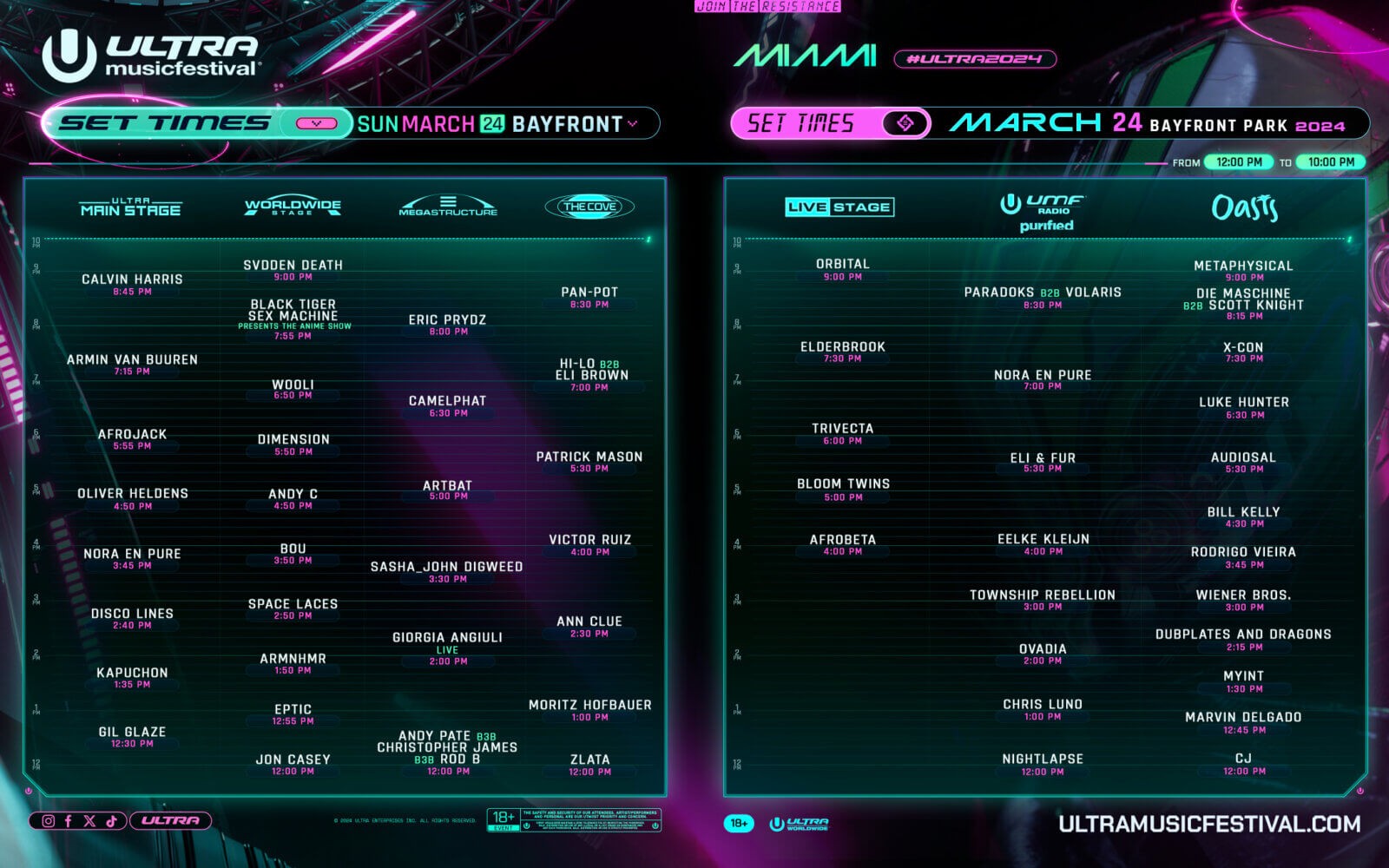 Here Are the Ultra Music Festival 2024 Set Times and Livestream