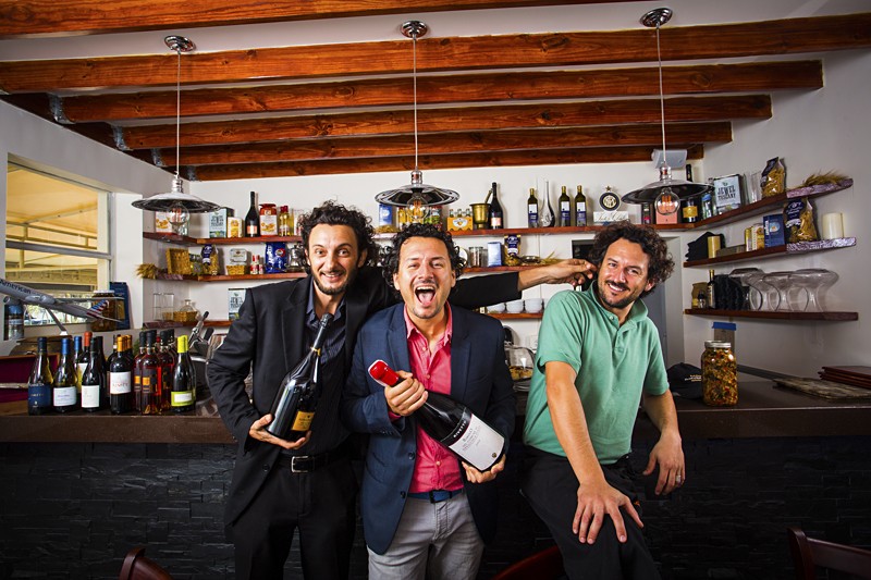 Via Verdi partners: Mixologist Cristiano Vezzoli (left), chef Fabrizio Carro, and chef Nicola Carro