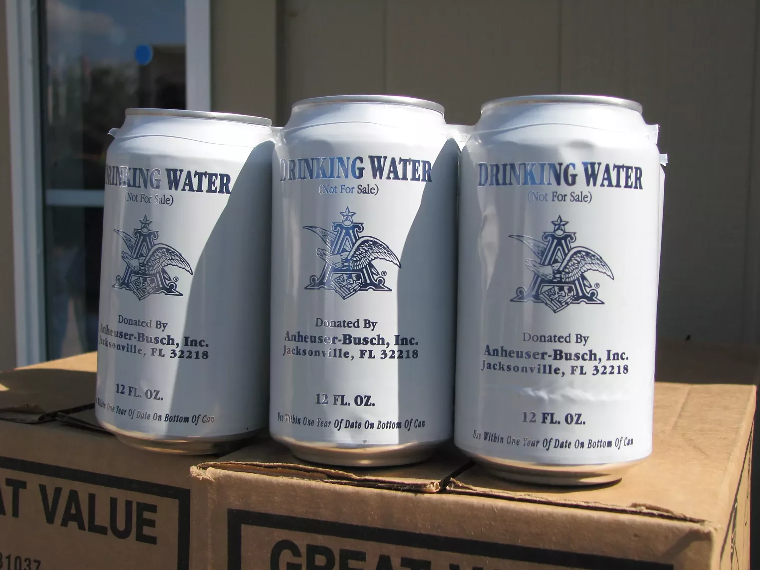 AnheuserBusch Sends Cans of Water to Florida After Hurricane Irma