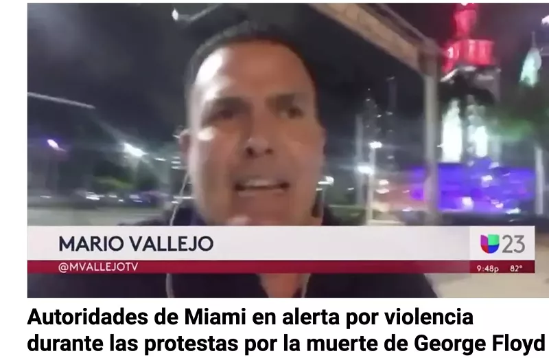 Image: Mario Vallejo reporting live from Bayside on Saturday, May 30, on Univision 23.