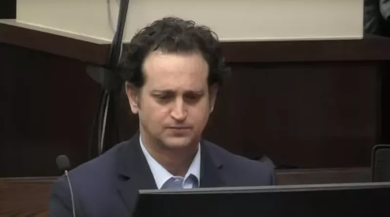 Image: Charlie Adelson hears the guilty verdict in his murder trial on November 6, 2023.