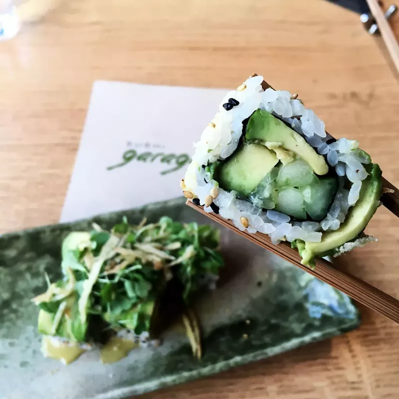 Image: Sushi Garage's lemon negetarian roll.