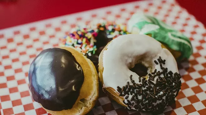 Image: Velvet Creme Doughnuts & Coffee