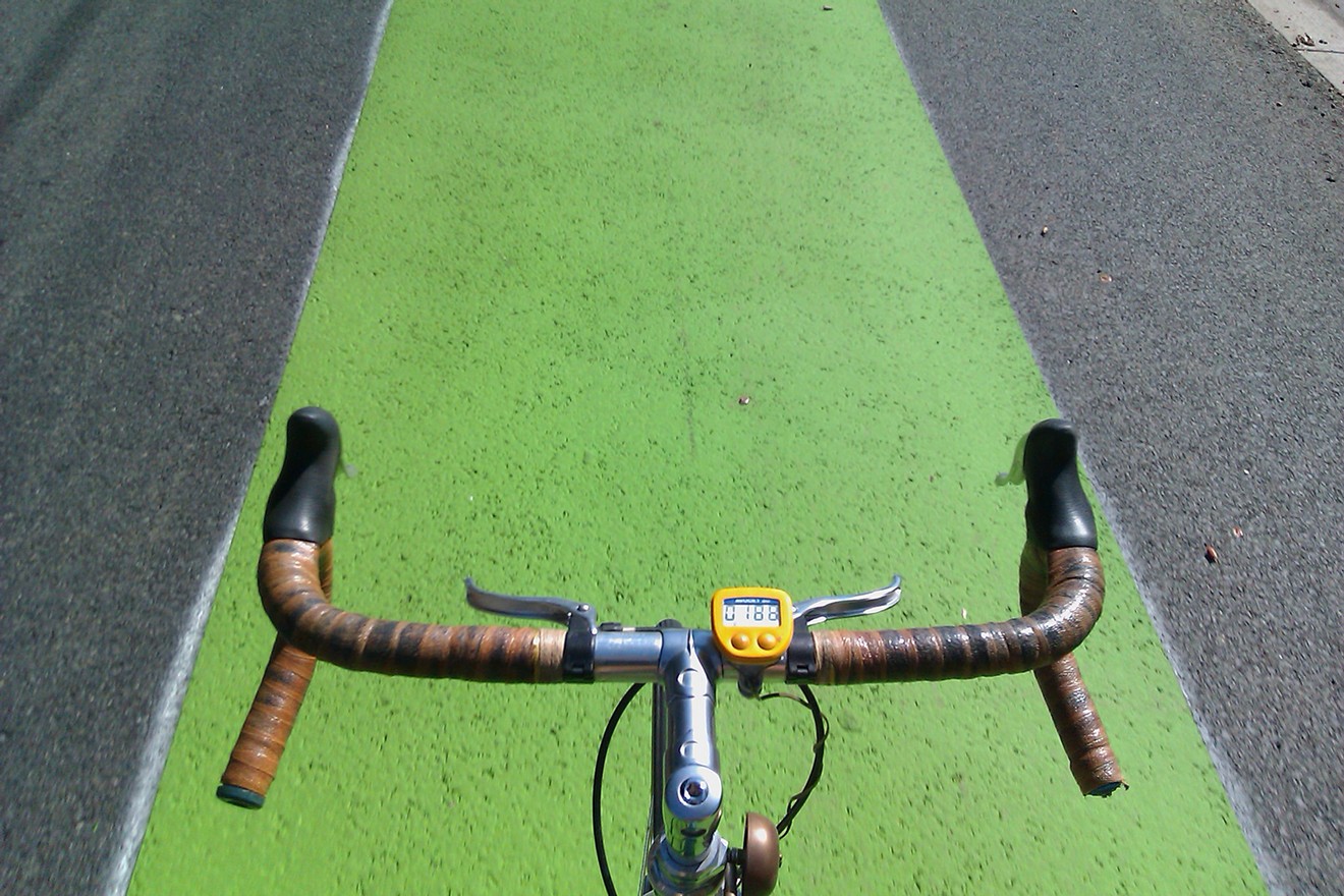 Green bike lanes opened last week on the Venetian Causeway.