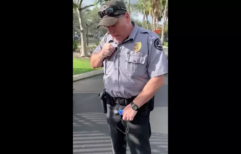 Image: The guard threatened to arrest the activists and called Miramar police for backup.