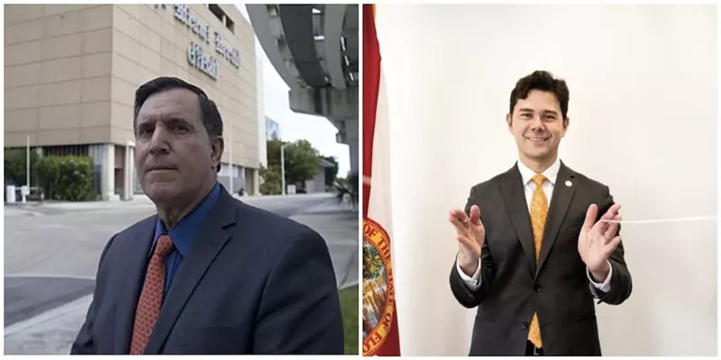 Image: Joe Carollo, left, said Ken Russell, Miami's first Asian-American commissioner, looks like Kim Jong-Un
