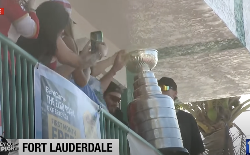 Image: Video: Panthers Chug, Get Haircuts, Generally Rage At Elbo Room After Win