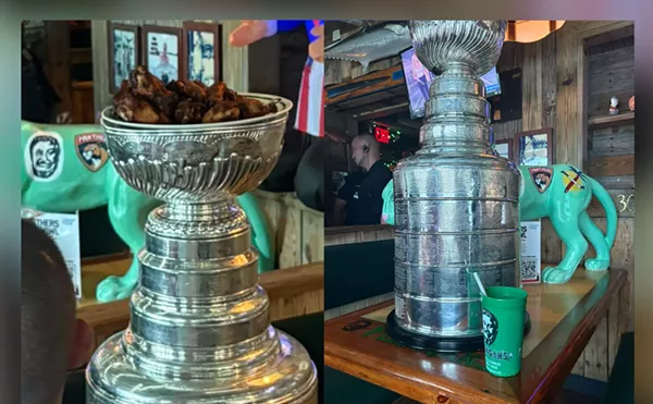 Image: Behold: Florida Panthers Fill Stanley Cup with Wings at Flanigan's