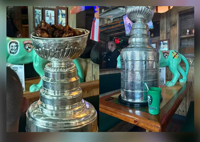 Image: The Stanley Cup has officially made its way to Flanigan's Seafood Bar & Grill and Florida fans are losing it