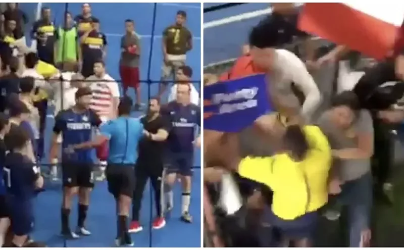 Image: Video: Red Card Turns Into Massive Brawl With Ref at Doral Indoor Soccer Game