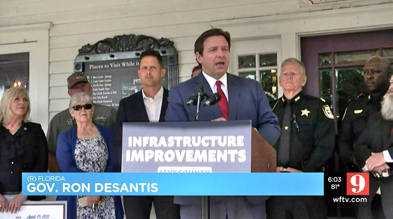 Florida Gov. Ron DeSantis vows to pass "constitutional carry" in Florida during a press conference on April 29, 2022.